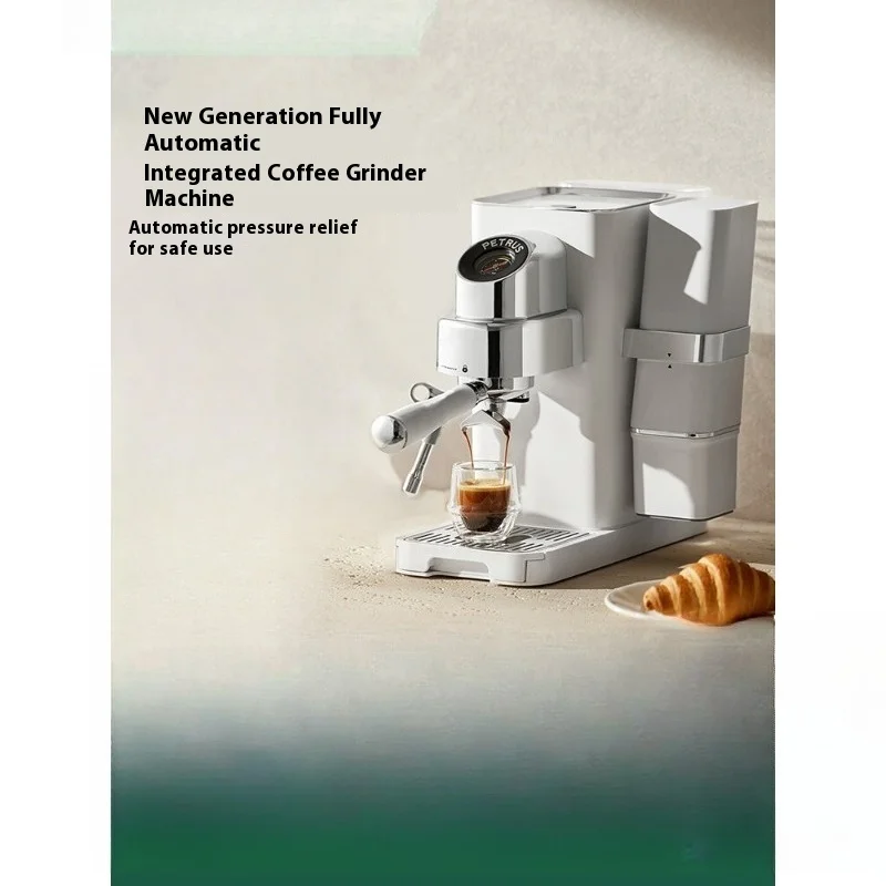 

3-in-1 Automatic Coffee Machine with Grinder Compact Espresso Maker for Home Fresh Ground Brewing 15Bar Pressure System