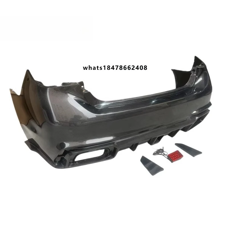Style Half Carbon Fiber Rear Bumper With Led Light for Infiniti Q50