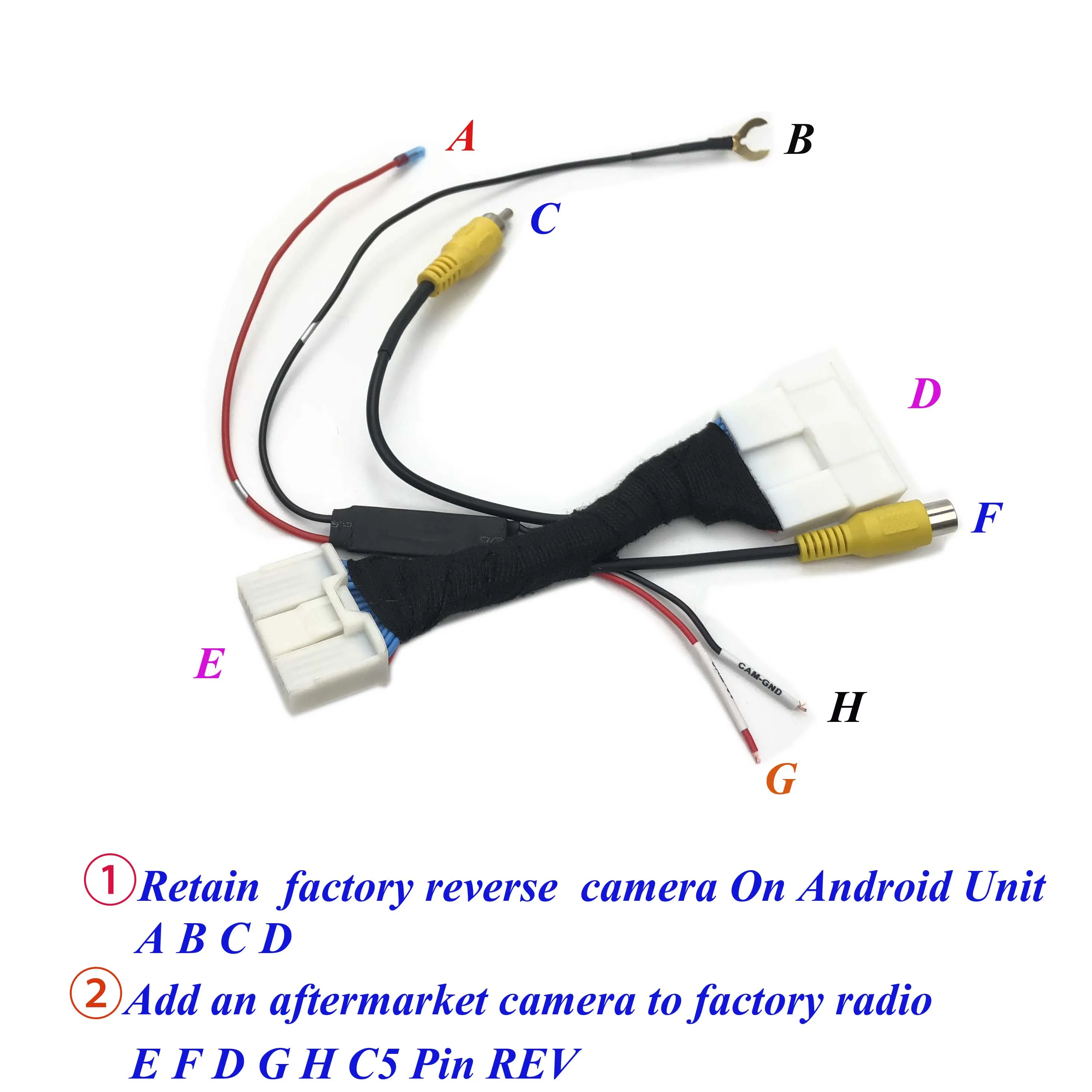 VKAUTO Rackup Camera Harness C24 Pin Cable For toyota Gen5 Gen 6 Reverse Camera Retention/Add Camera Adapter