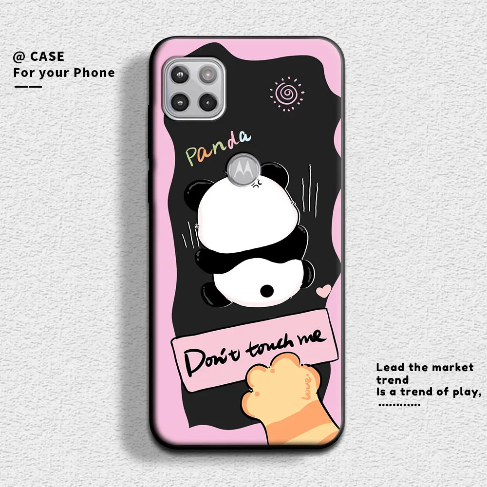 For Motorola Moto One 5G Ace Case Cute Panda Soft Silicone Couple Phone Case For Moto One 5G UW Ace Protect Shockproof Cover