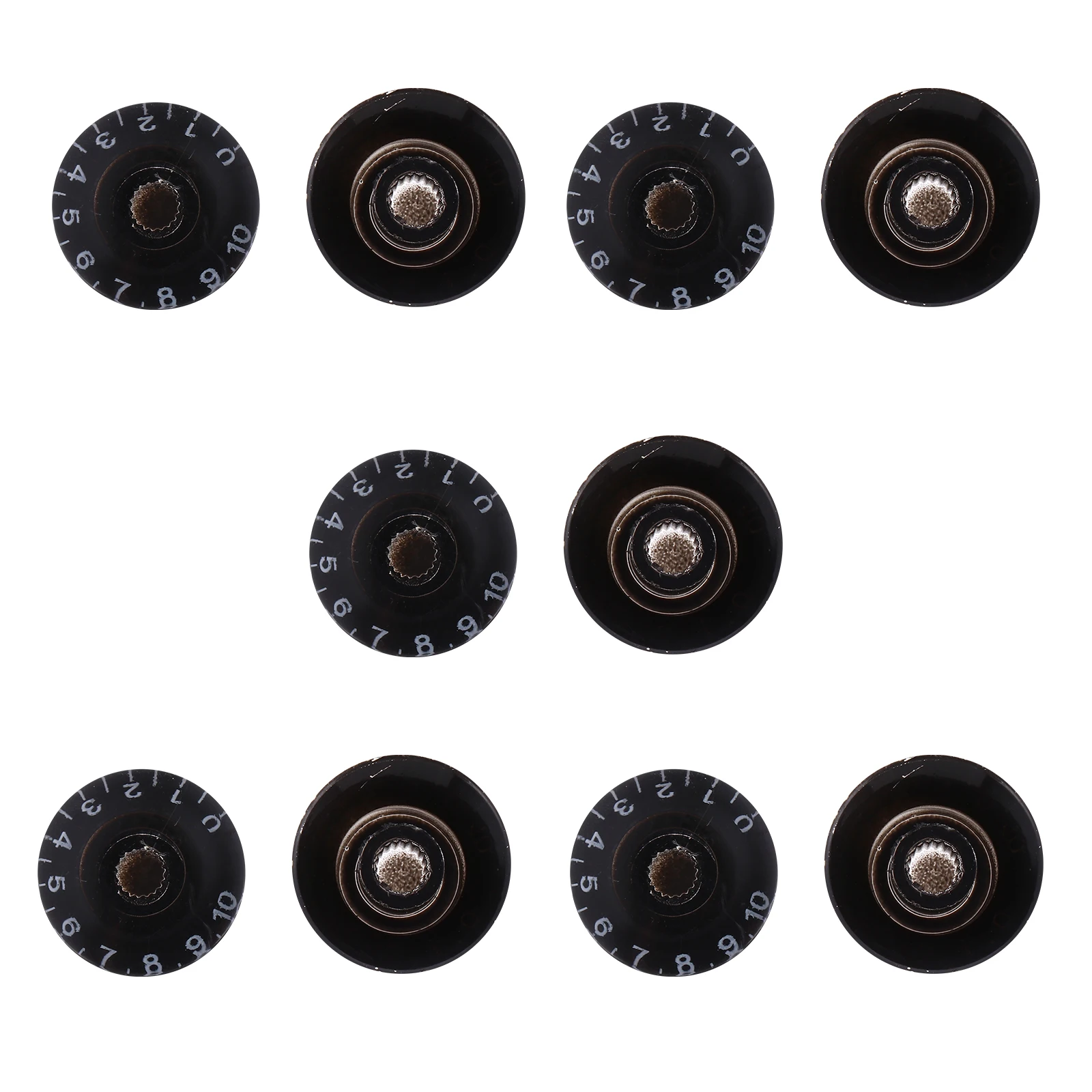 

10Pcs Electric Guitar Knob Cap Black Nickel Volume Control Rotary Potentiometer Durable Effects Amplifier Speaker Accessories