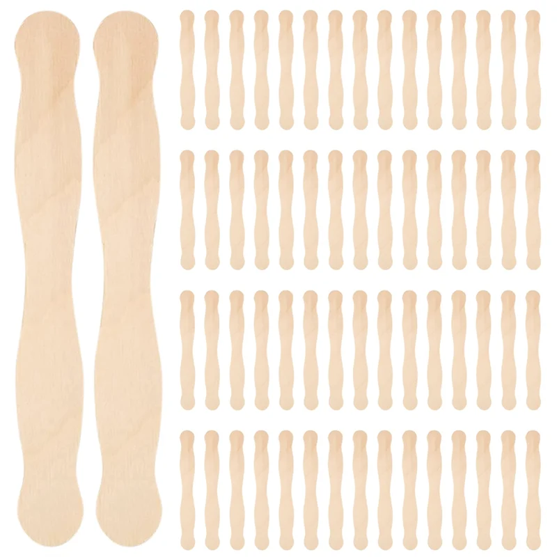 Mangos de ventilador de 8 pulgadas, espátula de madera o paquete de mezcla de pintura, palitos de paleta para manualidades, Kit de suministros para manualidades, 100