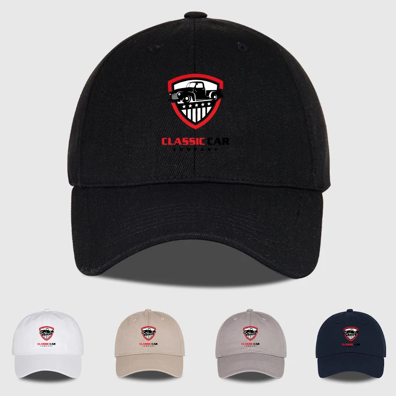 

Бейсболка с мягким верхом и принтом эмблемы автомобиля в стиле ретро, мягкая, удобная, легкая, дышащая, регулируемая винтажная прочная автомобильная кепка