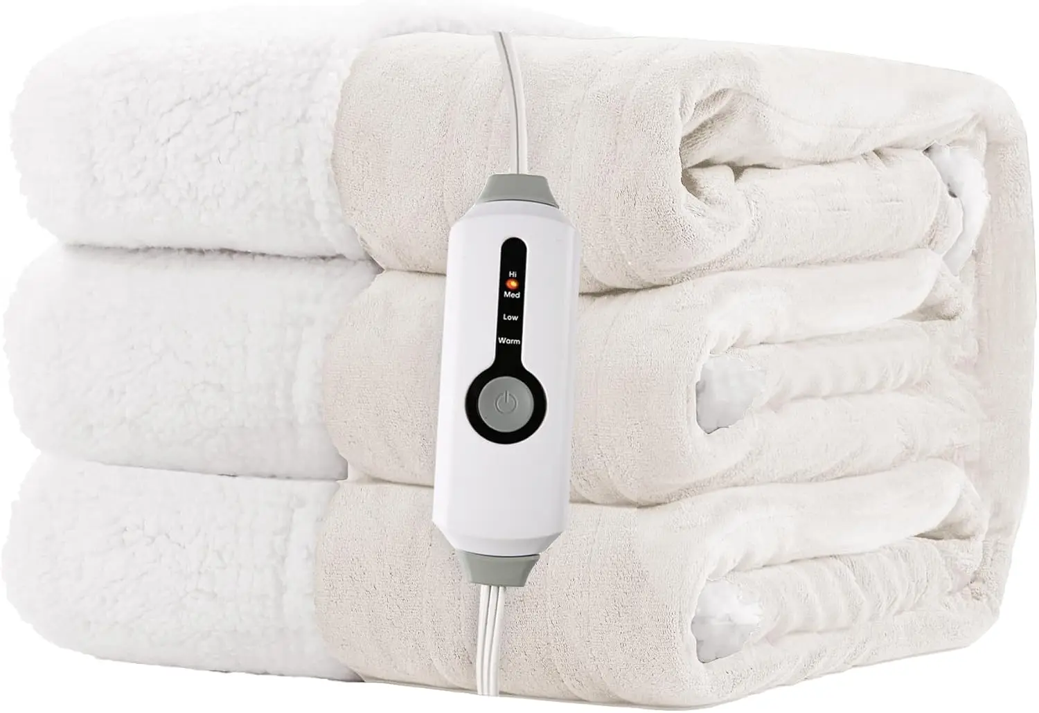 

Full Size Electric Heated Blanket with Dual-Sided Fabric, 4 Heat Settings, Auto Off & Machine Washable