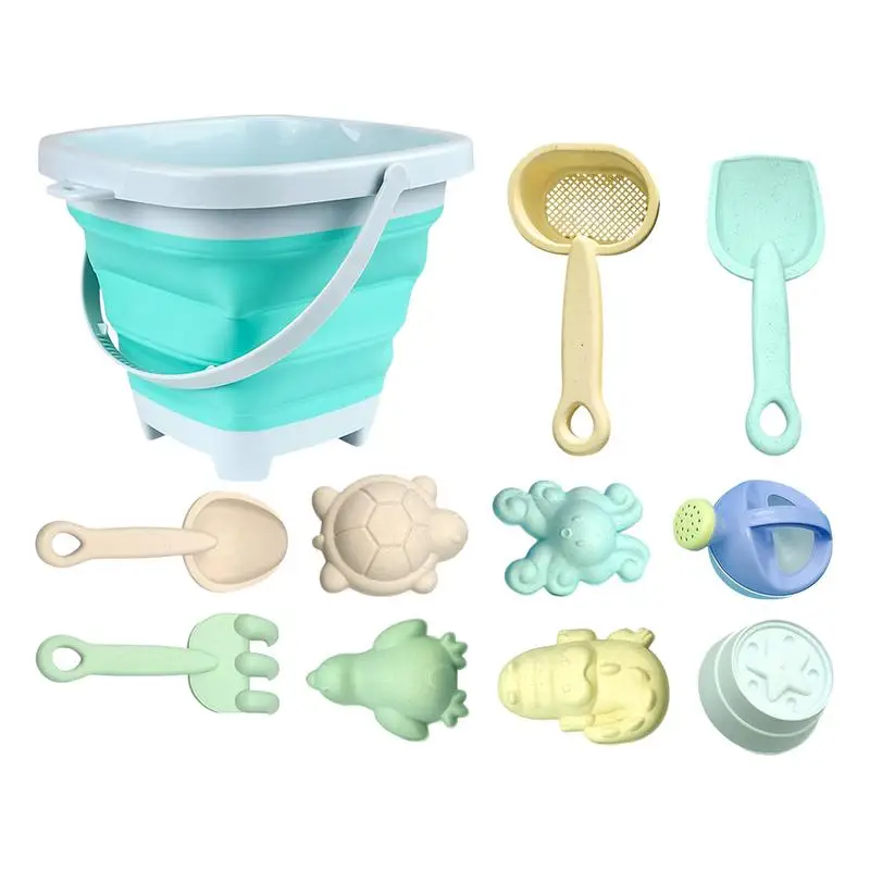 

Kids Beach Sand Toys Set Toy Shovels For Digging Bulk With Foldable Bucket And Animal Mold Summer Beach Toys Sand Bucket Set