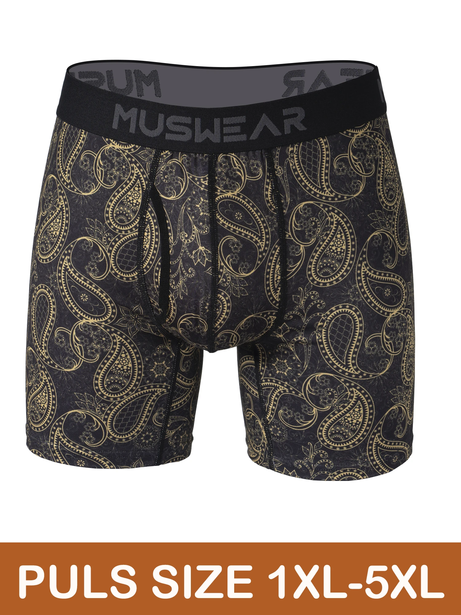 

Мужские трусы-боксеры MUSWEAR больших размеров с боковым открытием, двусторонней наческой, высокой эластичностью, быстросохнущие, с принтом по всей поверхности.