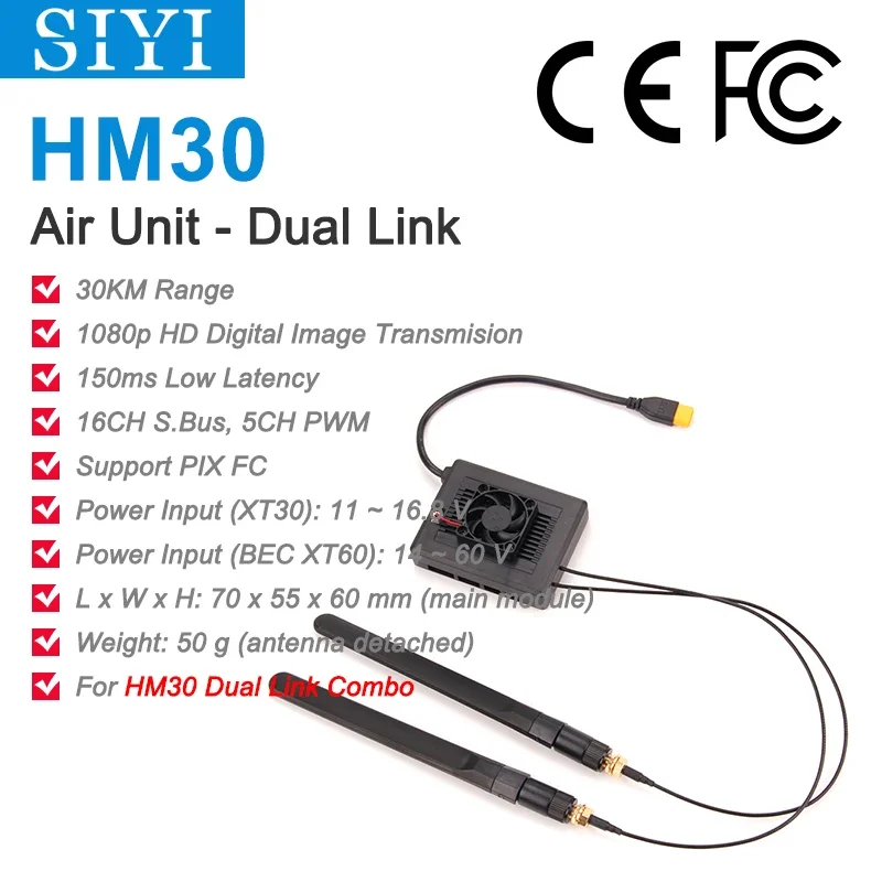 Unidad de aire SIYI MK32 HM30 MK15 con transmisión de imágenes Full HD 1080p de largo alcance SBUS PWM Ethernet Mavlink Telemetría Datalink