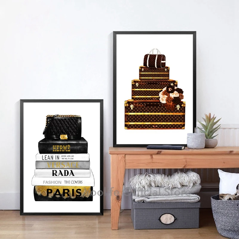 Fashion Bag Illustration Canvas Prints And Posters Modern Magazine Books Art Painting Wall Pictures Living Room Home Decoration