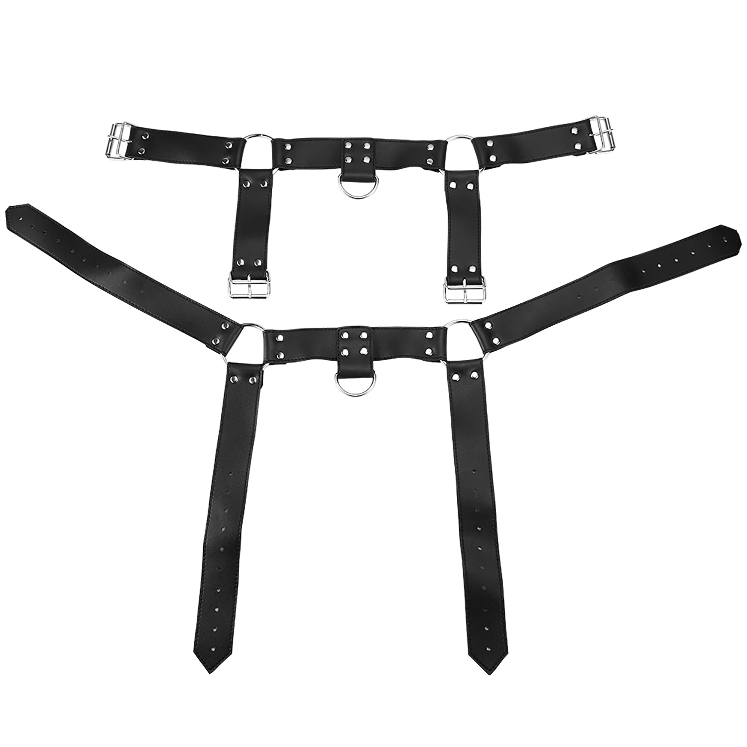 Male PU Leather Exotic SM Tops Fetish Gay Chest Harness Adjustable Harness Belts Punk Rave Costumes for Partner Sex BDSM Bondage - Image 6