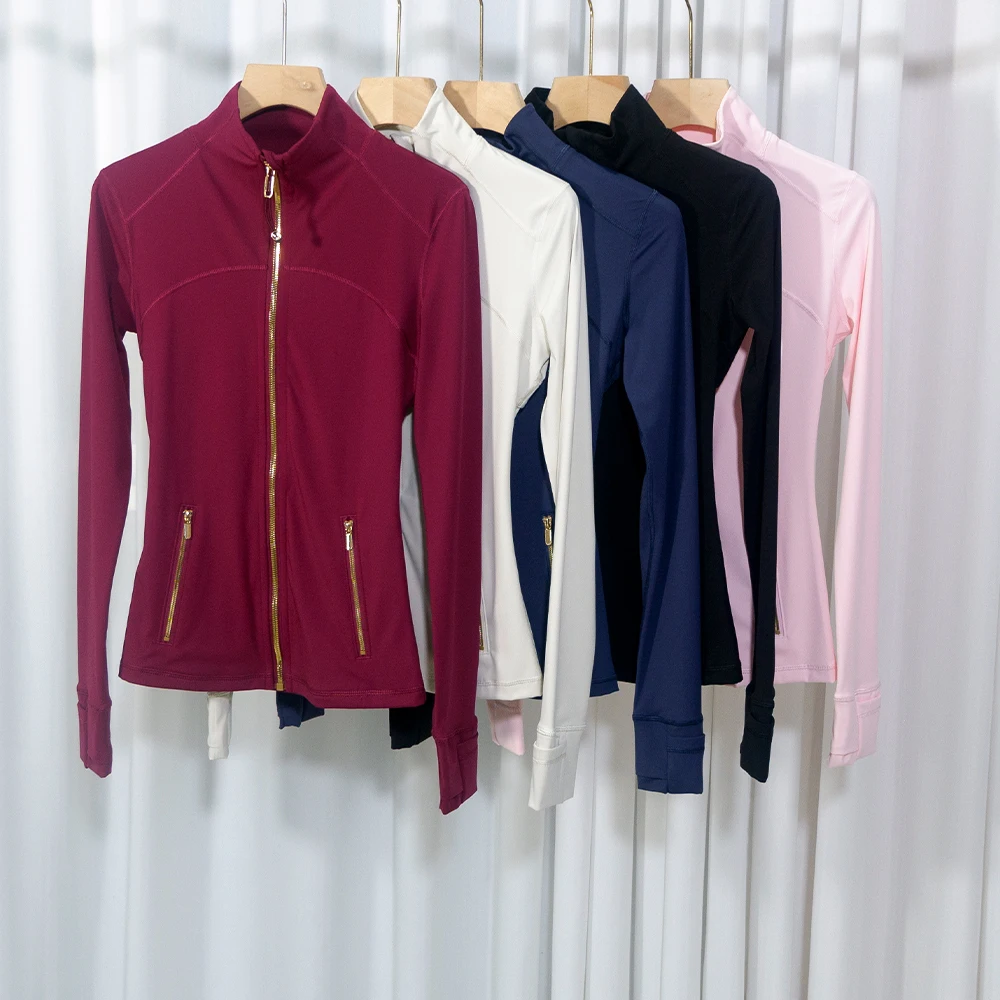2026 Neue Yoga-Sportjacke mit Stehkragen, schmal geschnitten, schnelltrocknend, schweißableitend, Outdoor-Yoga-Jacke – Detail 1