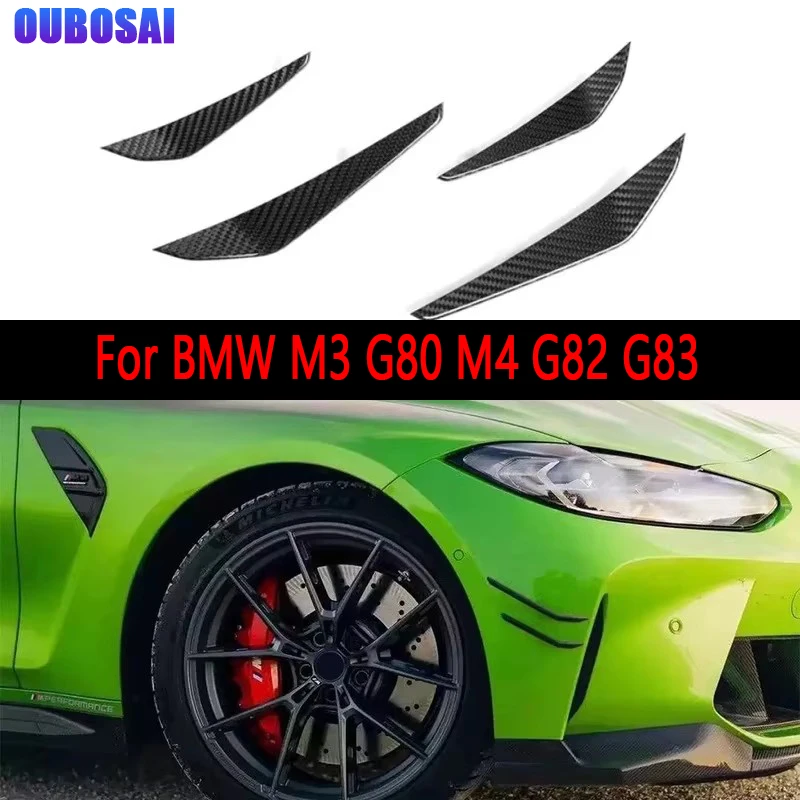 

For BMW M3 G80 M4 G82 G83 Carbon Fiber Car Front Bumper Wind knife Splitter Spoiler Canard Air Knife Surround Trim MP Style