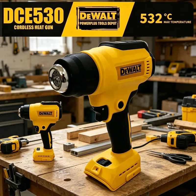 

Термофен Dewalt DCE530 беспроводной, высокомощный, 20В 300Вт, для термоусадочной пленки, ремонта, DIY, электроинструмент