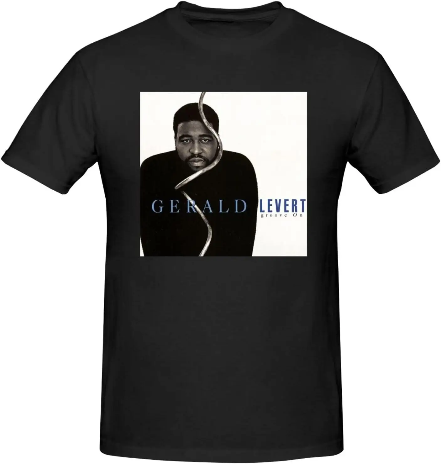 Gerald Levert Men's T-Shirts Summer Cooling Cotton Base Layer Short Sleeve Crewneck Tees Black