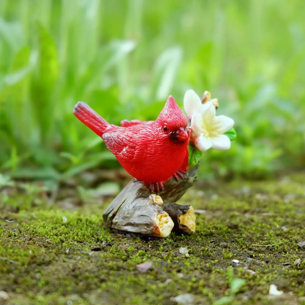 Bird Resin Ornament Bird Figurine Decoration Bird Figurine Resin Miniature Decorative Ornament on Branch Desktop Garden Statue