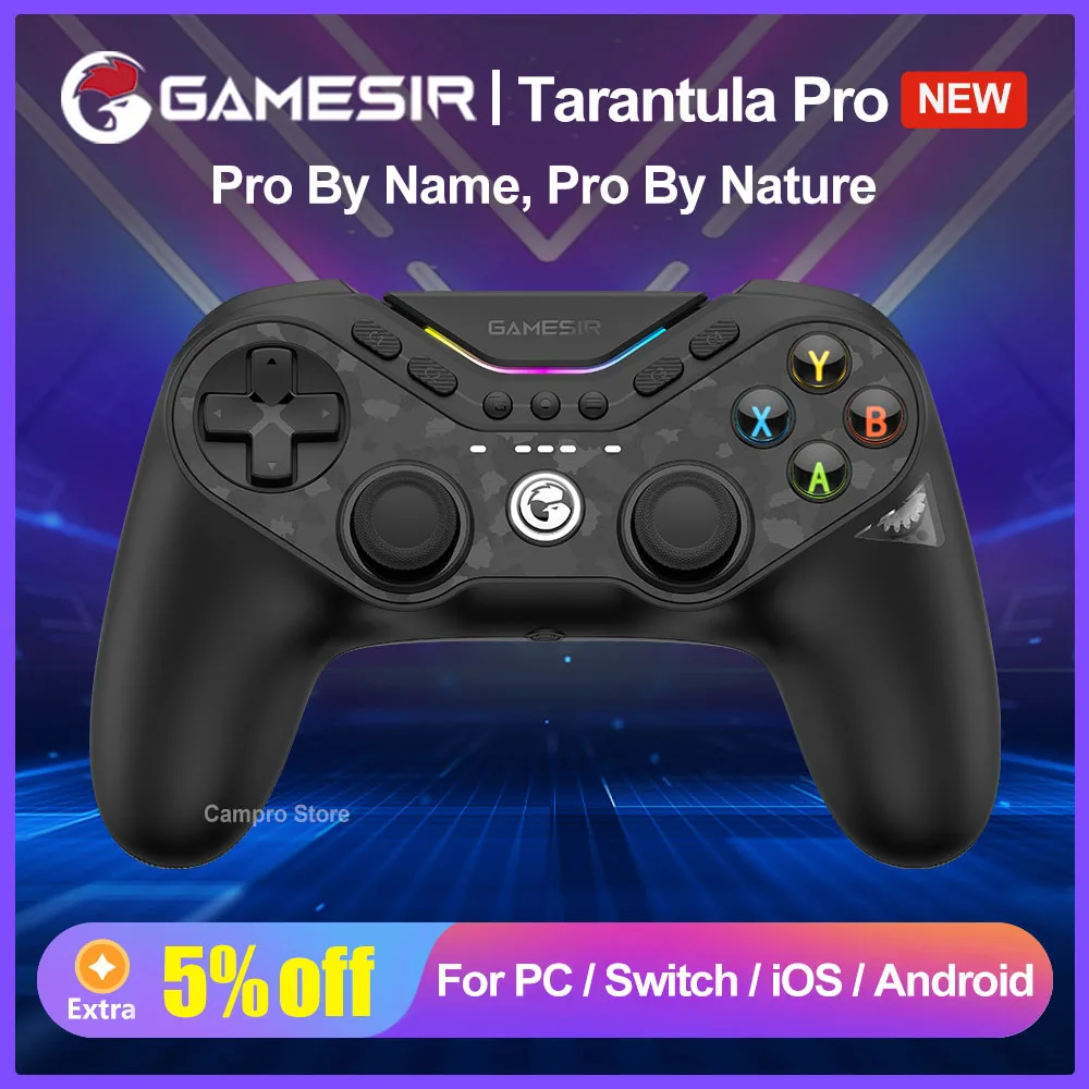 

GameSir Tarantula T3 Pro Controller for Nintendo Switch PC Steam Android iOS with Hall Micro Switch Trigger,9 Mappable Buttons