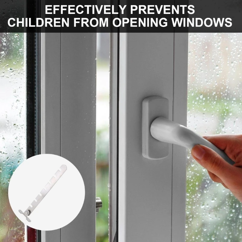 2Pcs Adjustable Window Limiters Stainless Steel Window Lock for Home Office Dropship