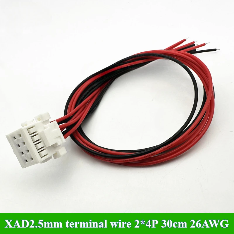 XAD2.5mm terminal wire double row with lock 2.5mm pitch connector 2*4P/5P/6P/7P/8P/9P/10P line length 30cm 26AWG electronic wire