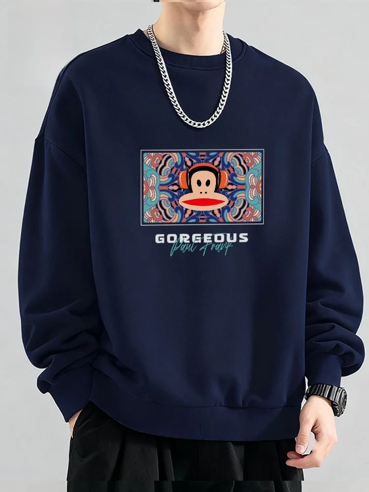 

Зимняя утепленная толстовка с круглым вырезом для мужчин, теплая, термоактивная, комфортная, для молодежи и пар.