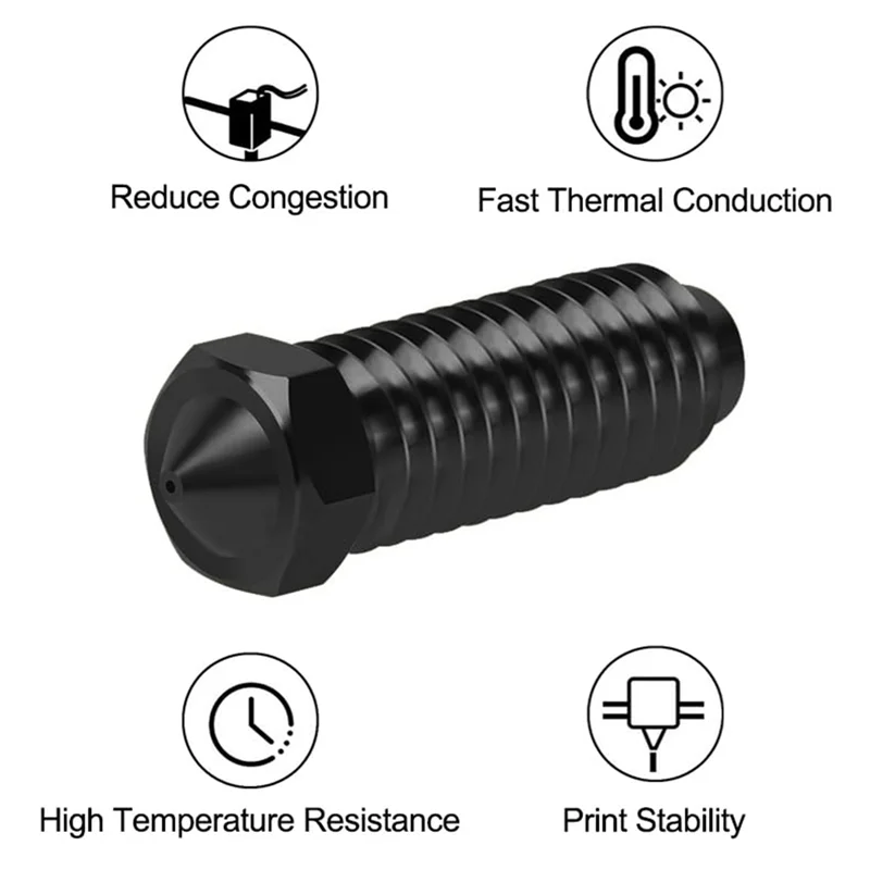

10PCS Volcano Hardened Steel Nozzle Kit For Anycubic-Kobra 3 3D Printer With Cleaning Needle & Tweezer