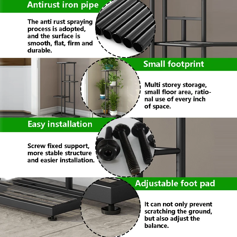 3/4/5 Tier 4/5 /6Potted Plant Stand Indoor Plant Shelf Multiple Stands for Garden Corner Balcony Living Room