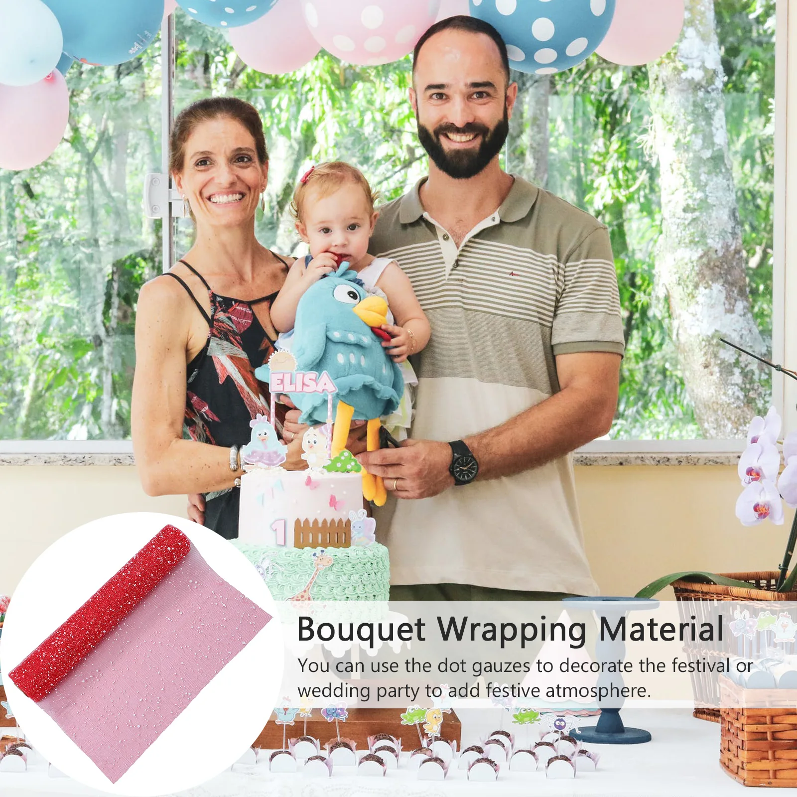 

Flower Bouquet Packaging Materials Floral Wrap DIY Wrapping Gauze Party Yarn