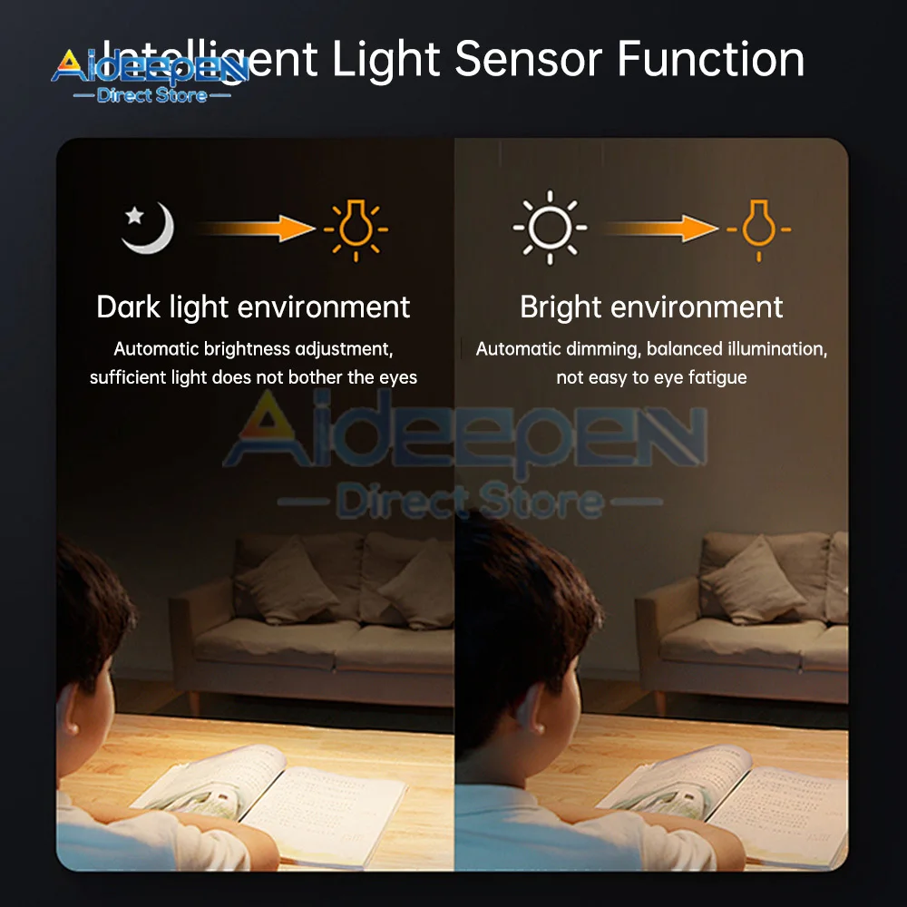 Luz Noturna Sensor do Corpo Humano, 12 Iluminação LED, Tipo-C, Sem Fio, Carga Magnética, Quarto