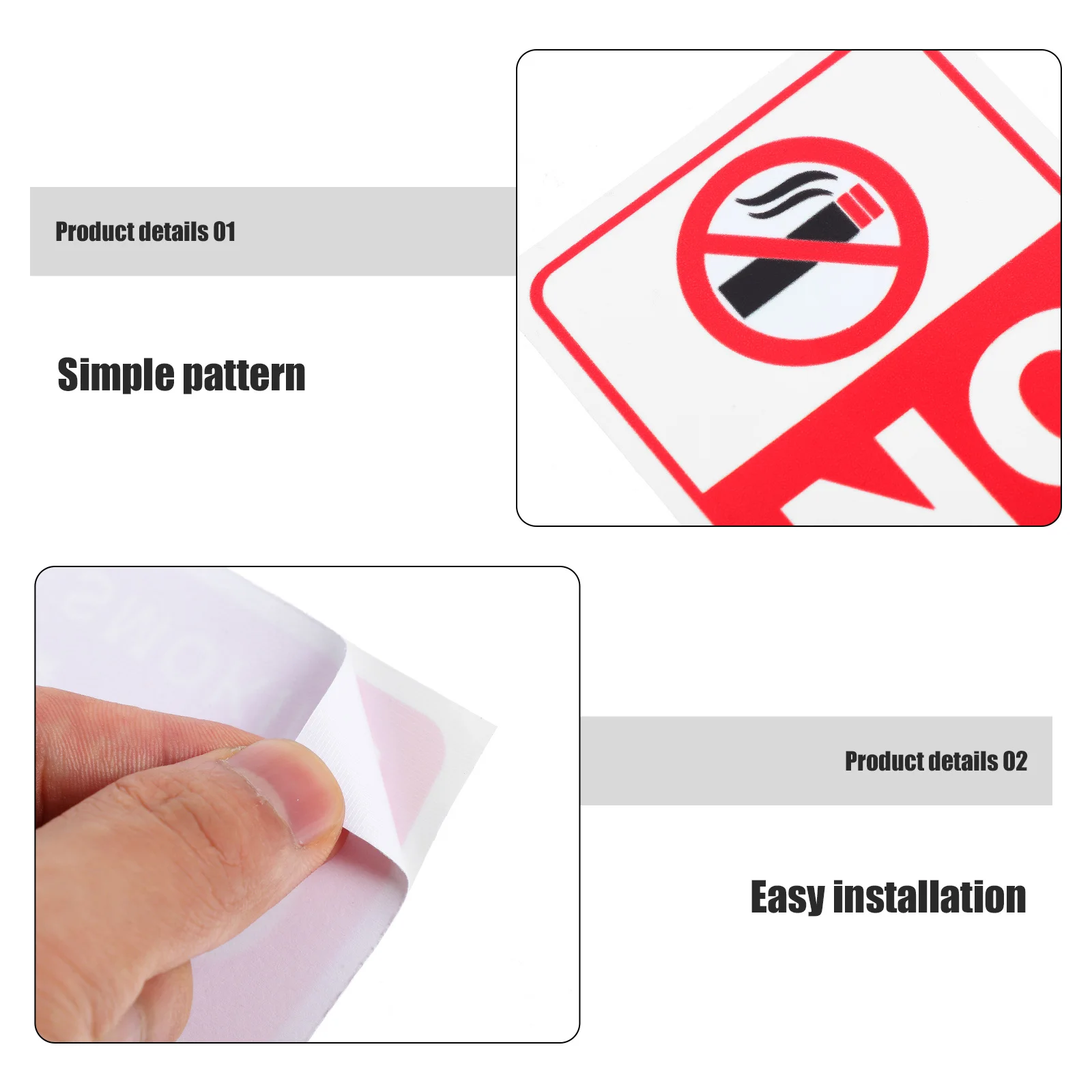 6 قطعة ممنوع التدخين ملصقات تسجيل ذاتية اللصق للإزالة تحذير ملصق مائي لنافذة الباب زجاج جدار جبل علامة السلامة من الحرائق مكتب #6