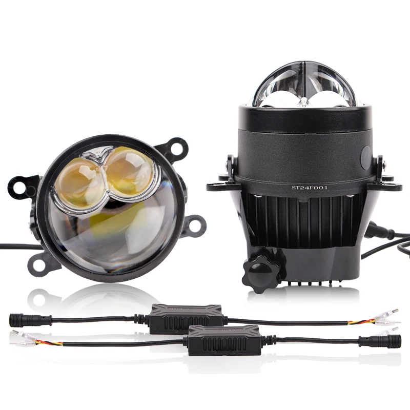 3Inch Laser Fog Light H11 9005 Led Headlight Yellow White Light Green Bi-led Fog Lamp Projector Lens Universal Car Light 12V