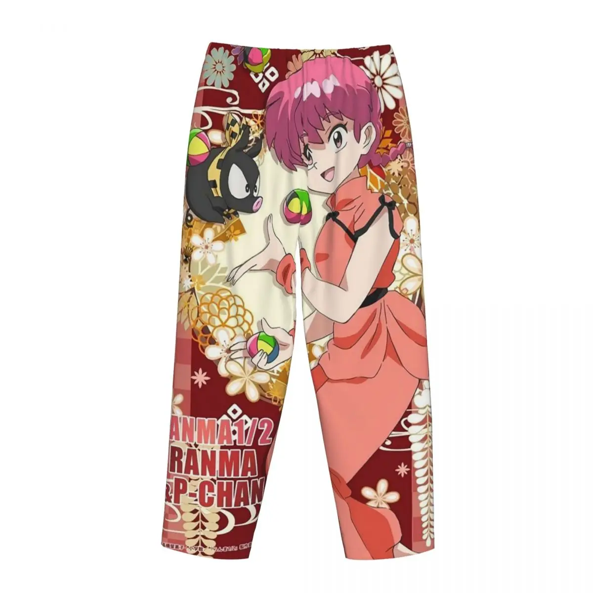 Custom Ranma 1/2 Saotome Pig Girls Women Pajama Pants Lounge Sleep Sleepwear Bottoms with Pockets