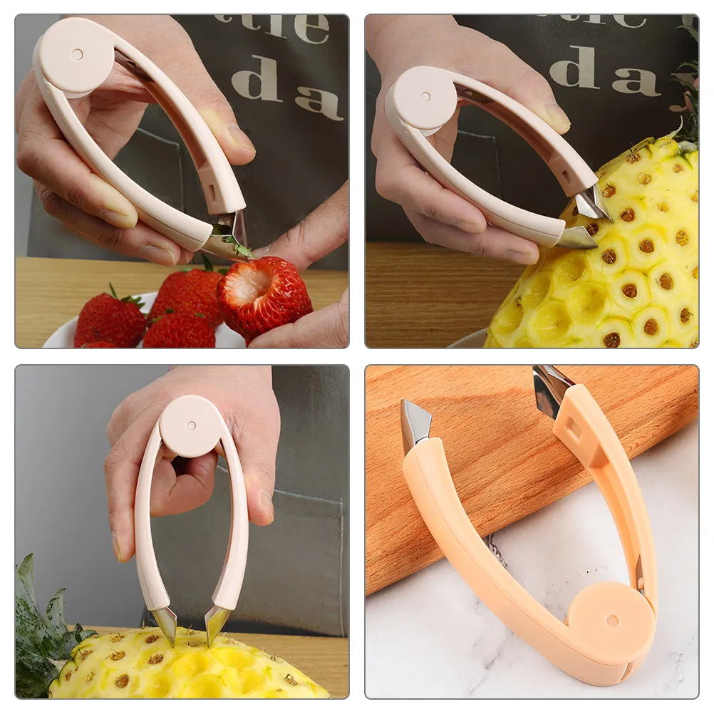 Compact Stainless Steel Pineapple Eye Peeler Strawberry Huller Stem Remover Multi Functional Fruit Vegetable Core Remover view 6