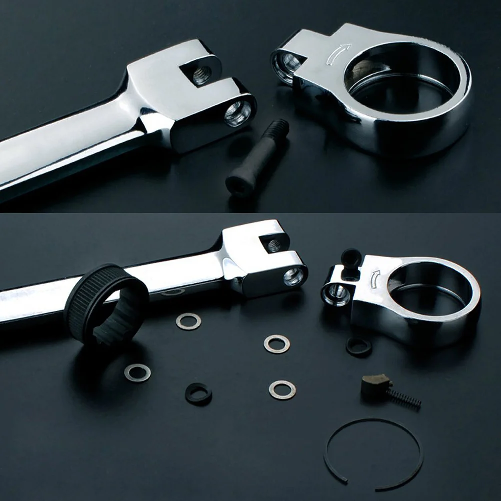 Гаечный ключ 7 мм с трещоткой с гибкой головкой, ванадиевая сталь 130 мм, серебро, твердость 45-48 для заводского домашнего использования, гаечный ключ 7 мм