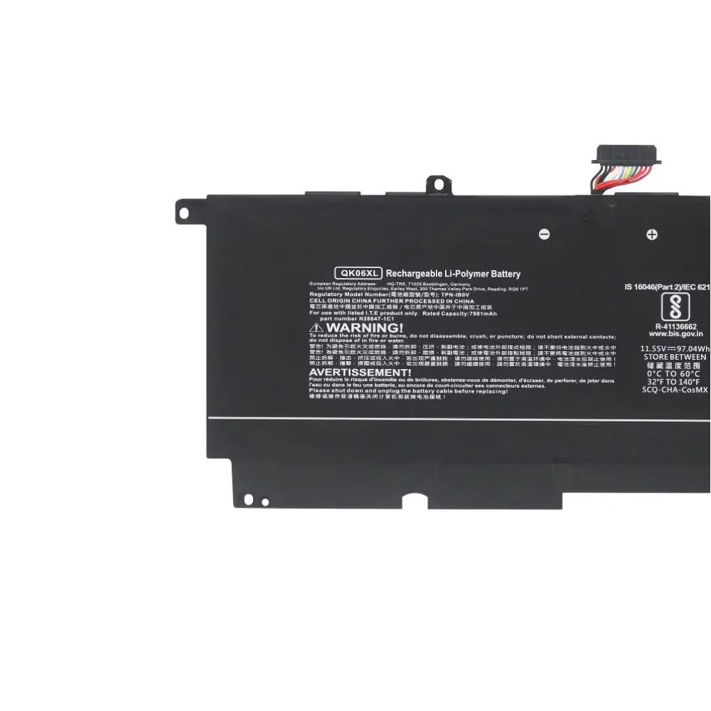 

11.55V 97.04WH QK06XL Laptop Battery For HP TPN-C171 Series N28647-1C1 TPN-IB0V N28832-005 N28647-1E1