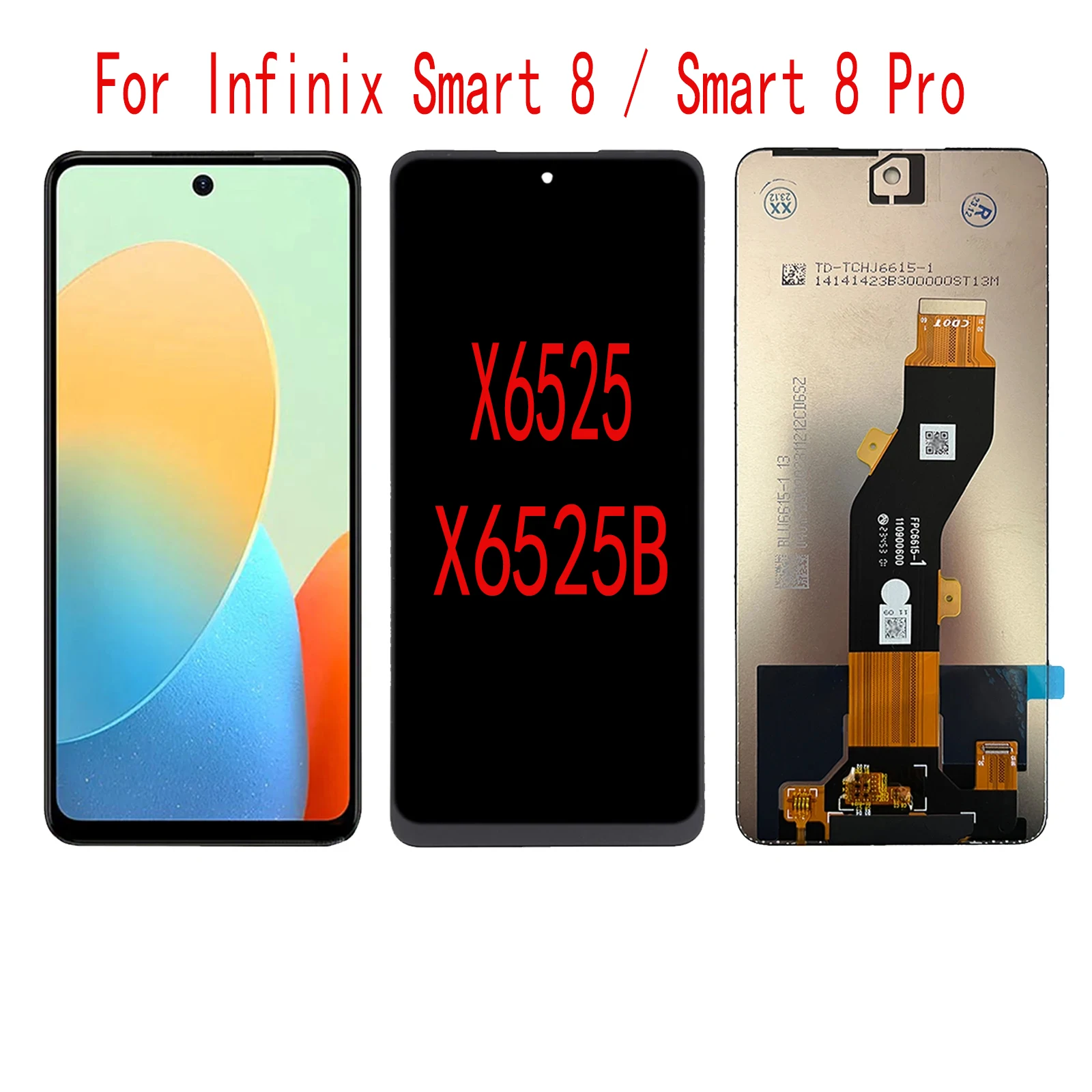 8 Pro İçin En İyi Ekran ve Dokunmatik Ekran Montajı: Infinix Smart 8 PRO X6525 LCD Ekran