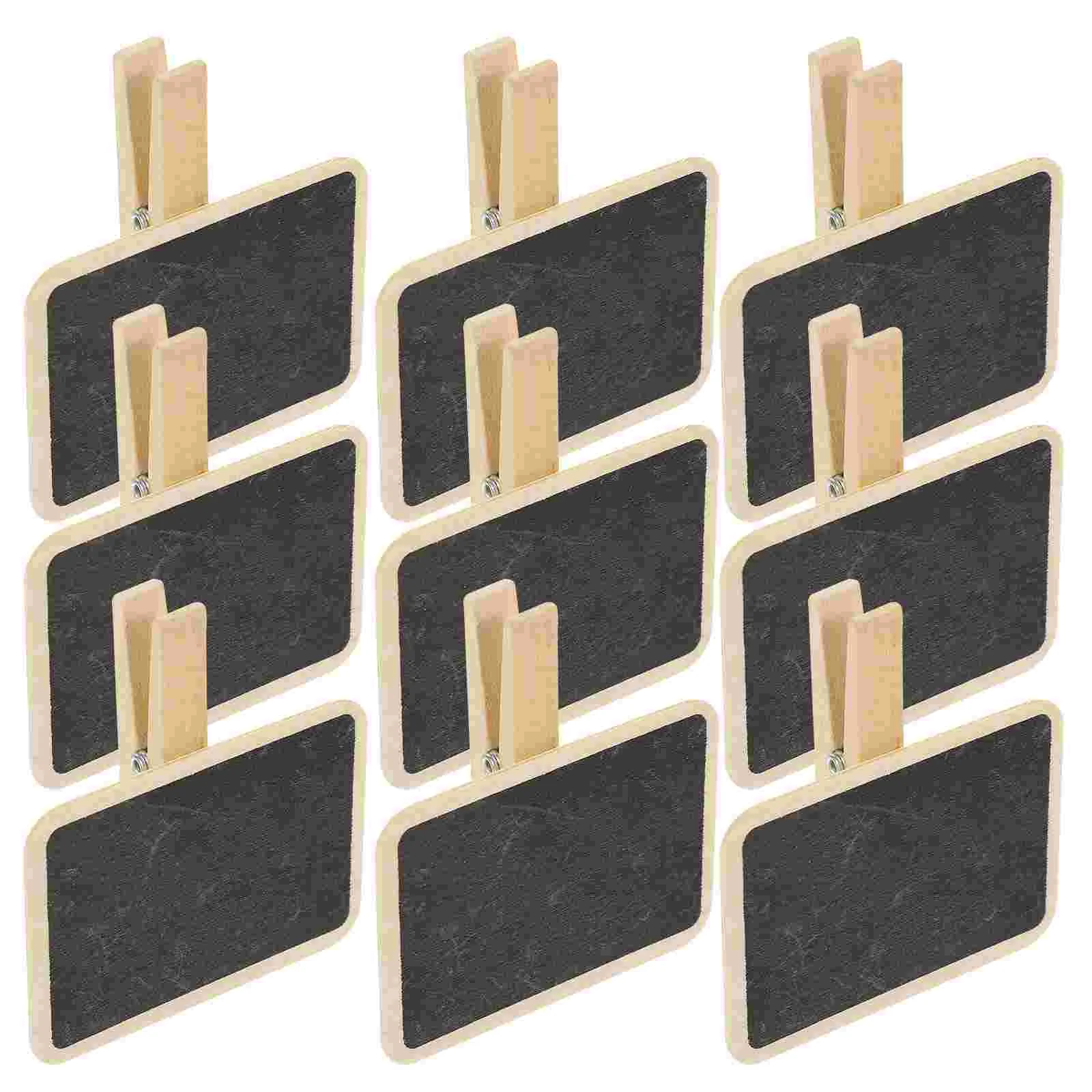 10 Pcs Mini Chalkboard Clip Message Blackboard Marker Memo Clips Pvc Office