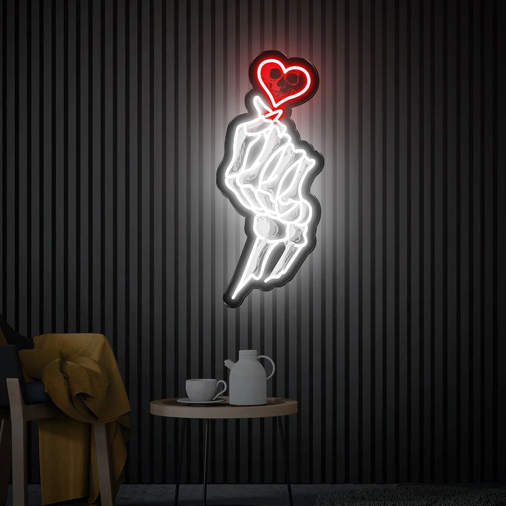 Finger Heart Neon Sign Living Room Bedroom Home Party Wall Decor LED Neon Light Custom Neon Signs Personalized Gift for Her