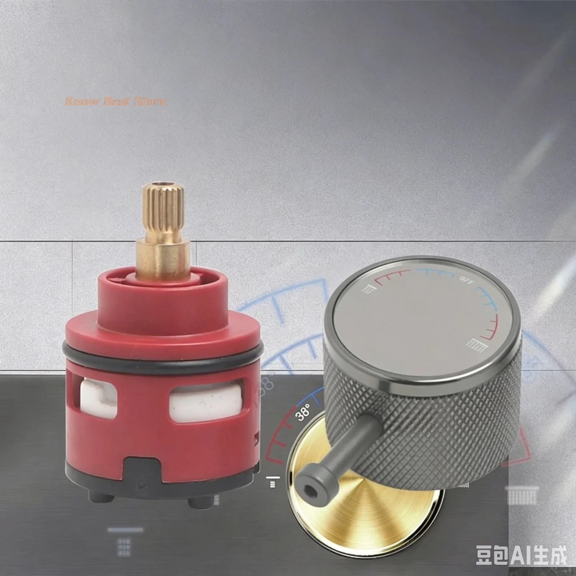 1pc Shower Valve Ceramic Faucet Cartridge Way Shower Diverter Mixing Faucet Replacement Parts Sizes35mm