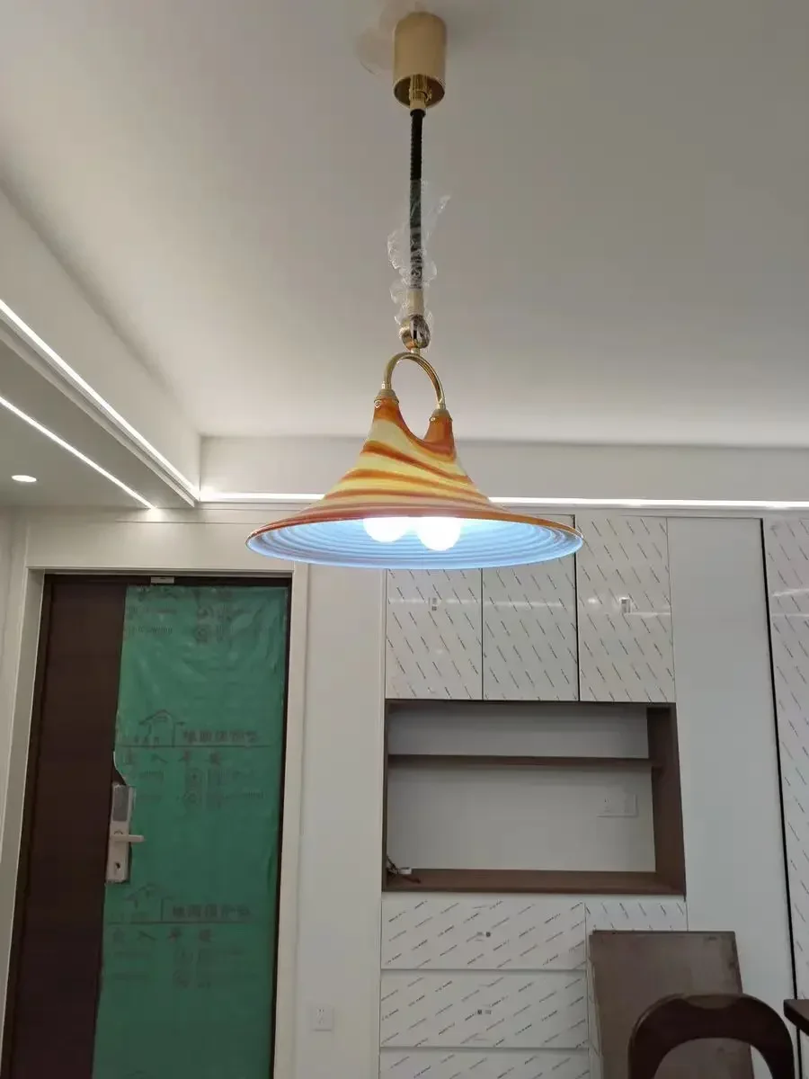 Vintage Swirl Pendelleuchte Nordic Horn LED-Licht einzigartige Designer orange Lampe für Esszimmer Hotel Schlafzimmer Küche Bar Lichter – Detail 14