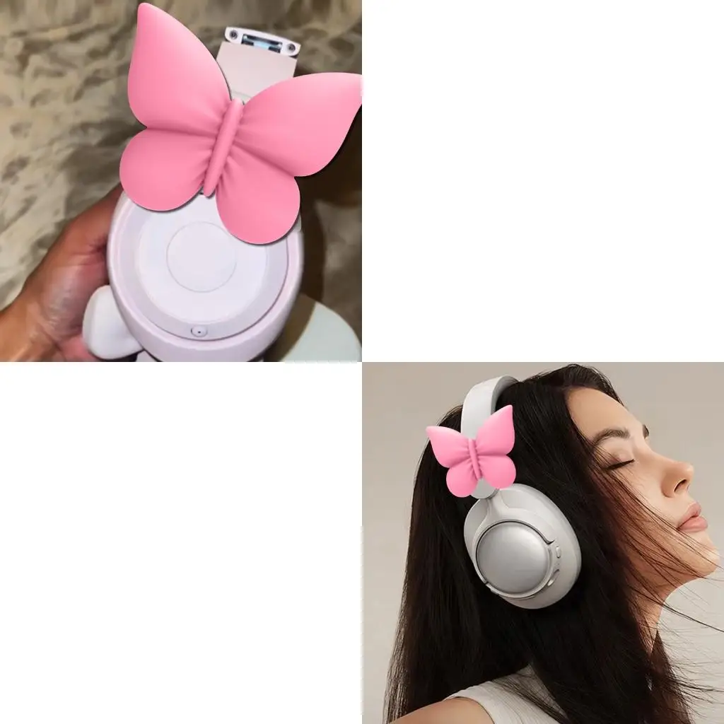 2Pcs Silicone Bowknot Earbuds Accessories Headphones Gaming Attachment Decoration Headset Attachment for Women