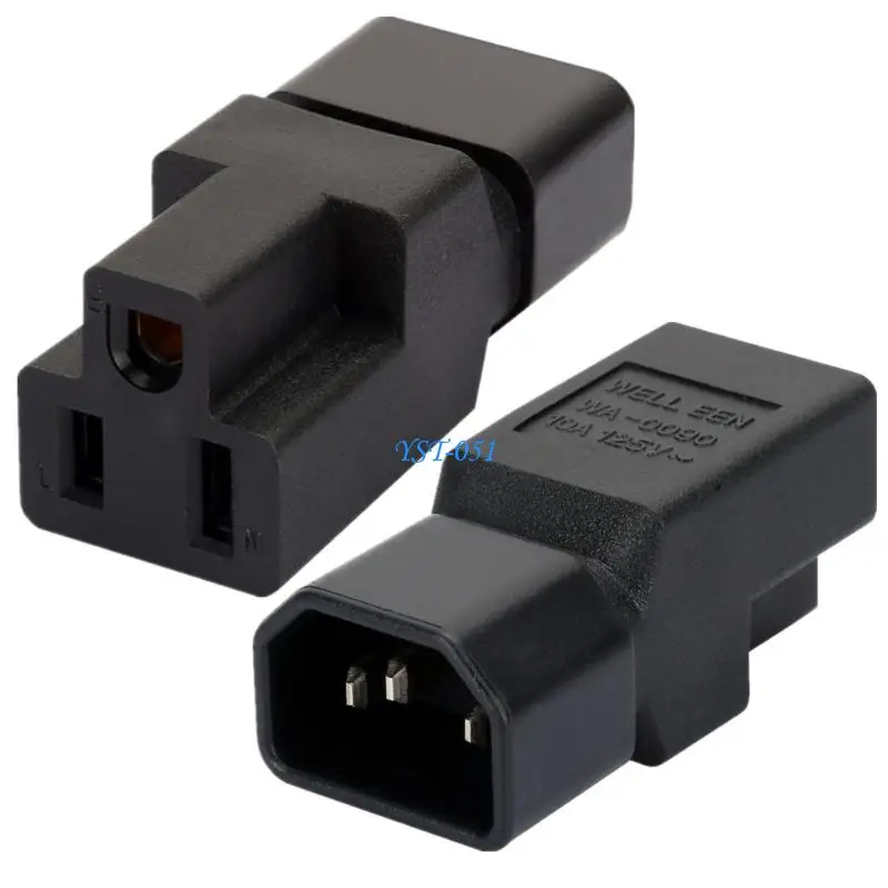 E15A Reliable IEC320 C14 to NEMA 5 15R Conversion fit for Home Office & Data Racks