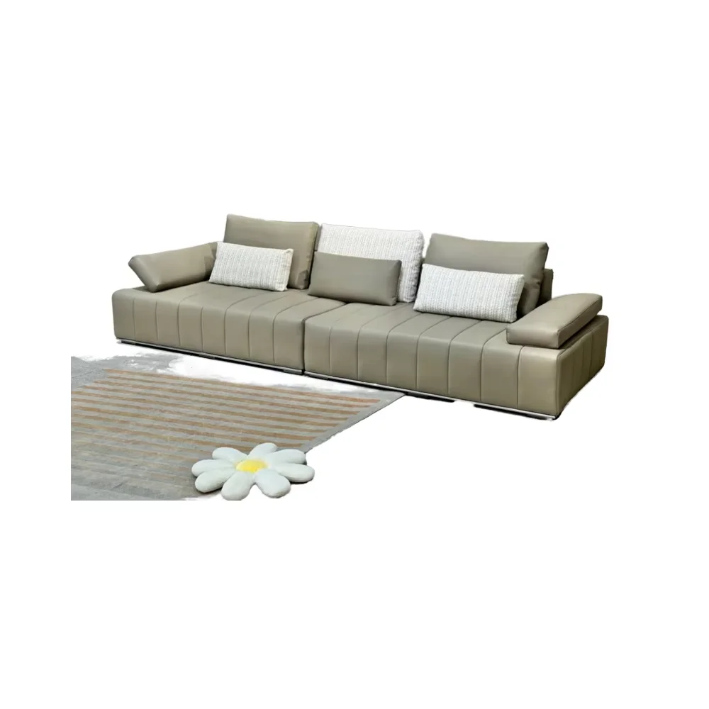 

#New Electric Leather Sofa Set Living Room Extendable L-Shape Functional Sofa Modern Design Flip Seat Sofa with Chaise