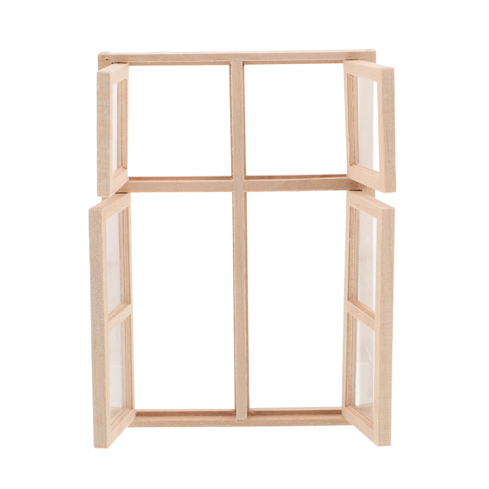 Miniature 12 Scale Dollhouse Door Window Model Wooden Frames Unpainted Craft Supply Realistic Furniture Home Decor Tiny