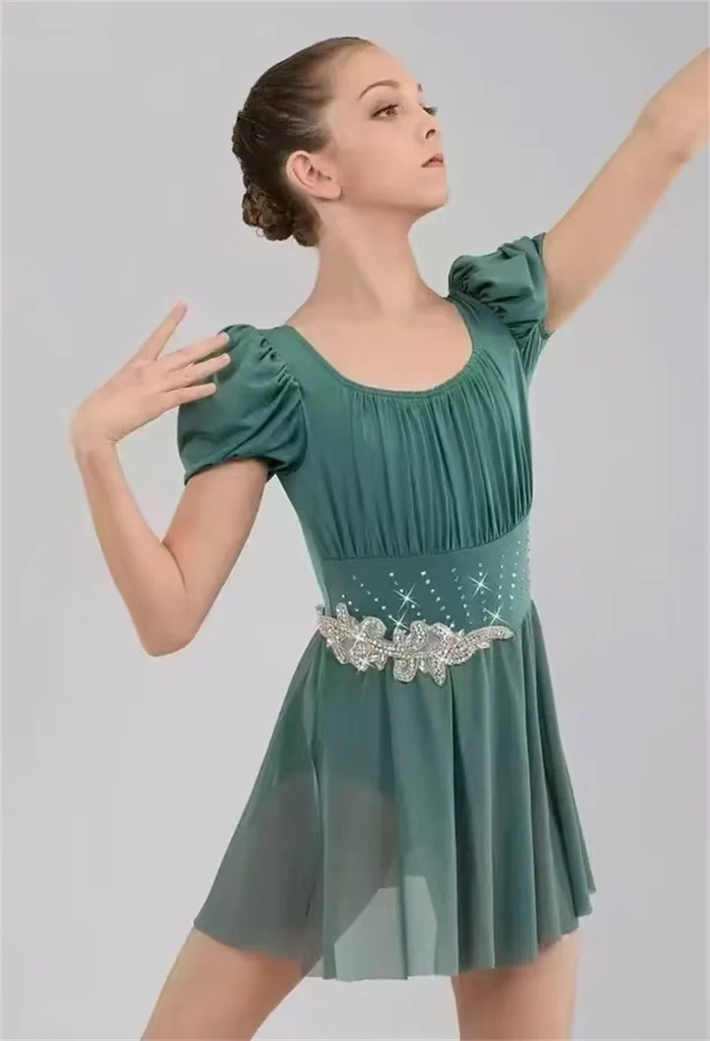 Trikot Pailletten Jazz Dance Kostüme Hip Hop Tanz Kostüme Mädchen Ballett Tutu Kleid Bühnenkostüme