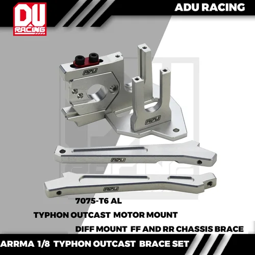 Adu Racing-トリプルモーターマウントとスターターモーターマウント、バンドセンターブラケット、arma 1/8、6s strat tr、7075-t6、4mm