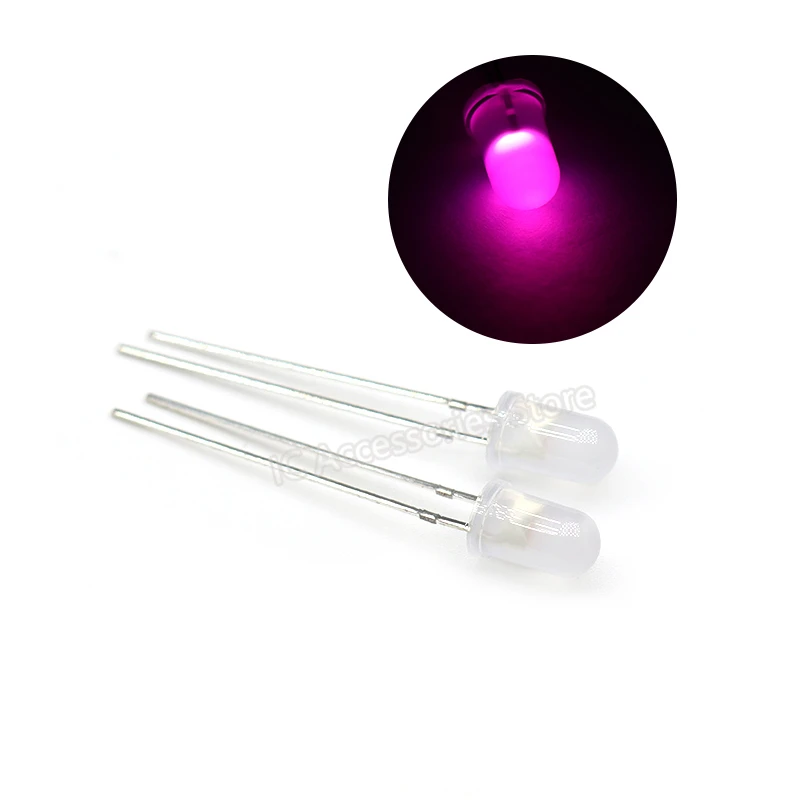 100pcs 5MM pink light round head foggy frosted pink LED light F5 pink astigmatism special for light cube good quality