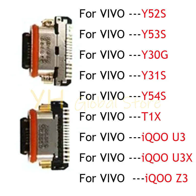 

10PCS For VIVO Y52S Y53S Y30G Y31S Y54S T1X iQOOU3 iQOOU3X iQOOZ3 USB Charging Port Dock Plug Connector Socket