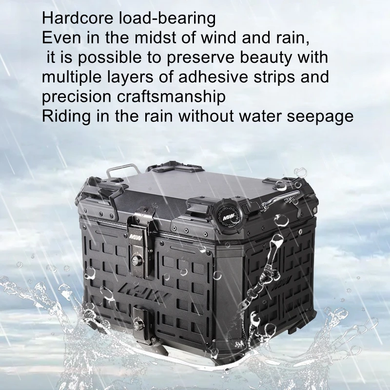 

45L 55L motorcycle trunk aluminum alloy trunk portable and quick detachable electric bike black large capacity rear trunk