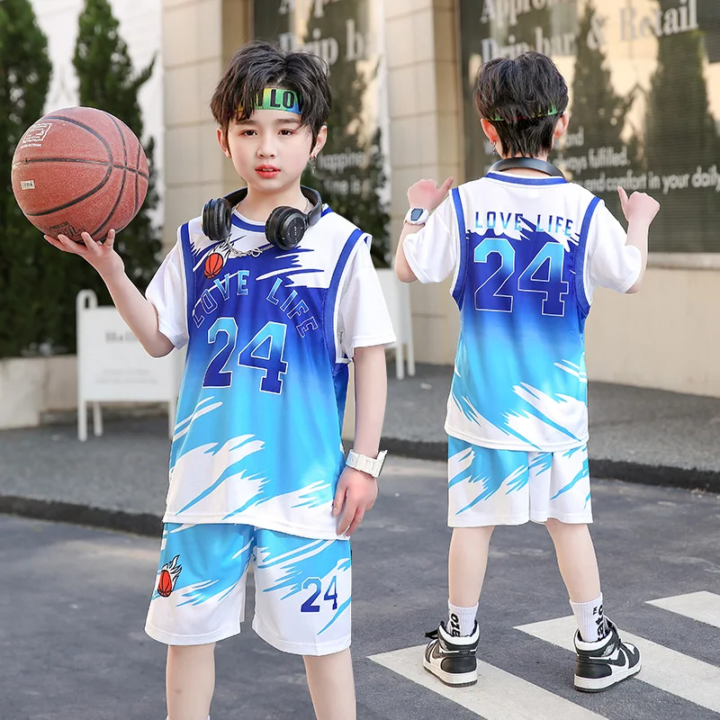 Boy and Girls Shirt Sportswear Kids Basketball Jersey Quick-drying Children Fashion ComfortableClothing Team Training Uniforms