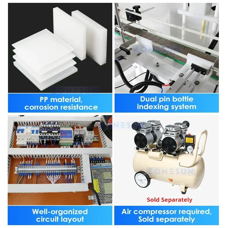 ZONESUN التلقائي 4 رؤساء آلة تعبئة السوائل المسننة مطهر المطبخ الأنظف المبيدات التبييض ZS-YTCR4A