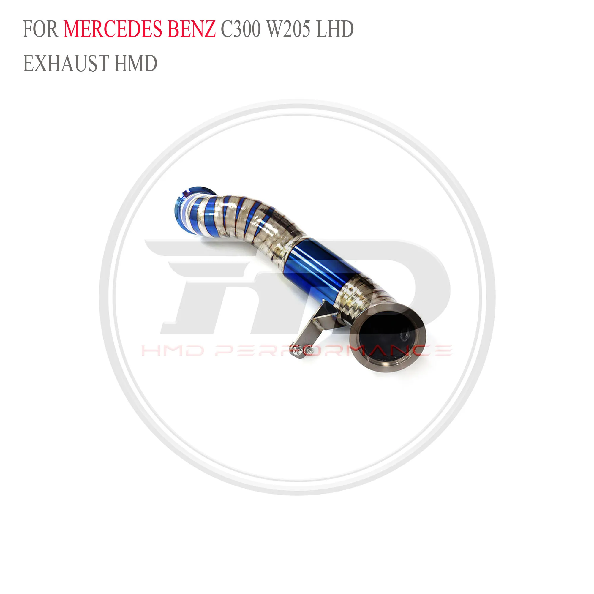 HMD رائجة البيع عالية الأداء النازل لمرسيدس بنز C300 W205 LHD التيتانيوم نظام العادم قطع غيار السيارات