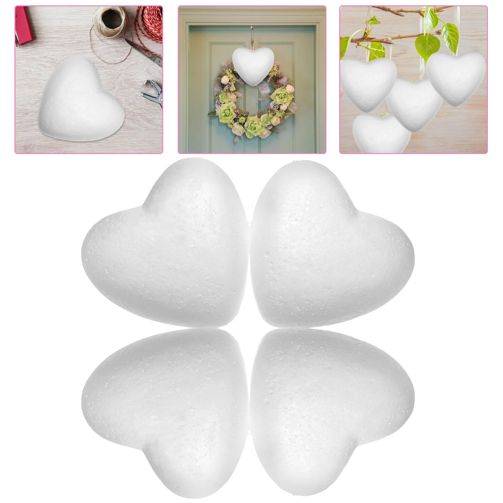 

4 Pcs Bubble Heart Foam Balls Valentine Craft Diamond Flower Arrangements Wedding